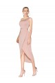 High Neck Knee Length Stretch Crepe Mauve Sleeveless Formal Dress / Bridesmaid Dress Darwin