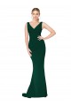 High Neck Long Stretch Crepe Midnight Green Sleeveless Formal Evening Gown / Prom Dress / Bridesmaid Dress Darwin