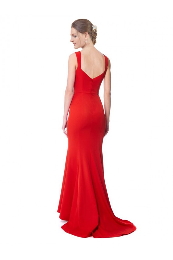 High Neck Long Stretch Crepe Red Sleeveless Formal Evening Gown / Prom Dress / Bridesmaid Dress Darwin