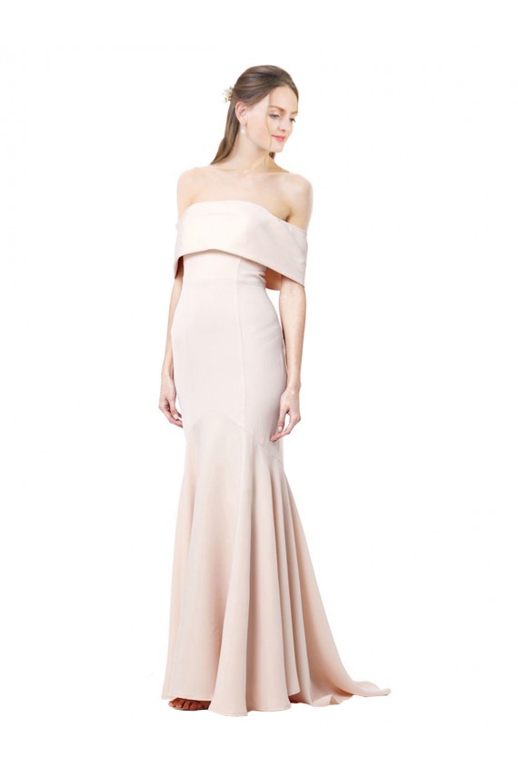 High Neck Long Stretch Crepe Nude Sleeveless Formal Evening Gown / Prom Dress / Bridesmaid Dress Darwin