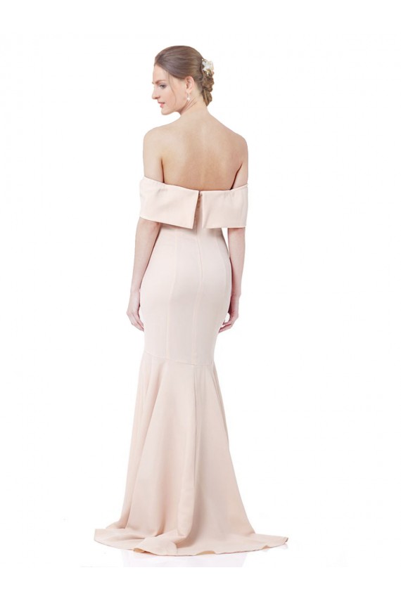 High Neck Long Stretch Crepe Nude Sleeveless Formal Evening Gown / Prom Dress / Bridesmaid Dress Darwin