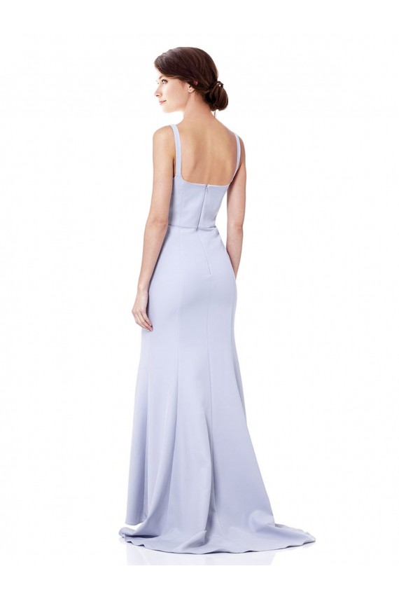 High Neck Long Stretch Crepe Light Sky Blue Sleeveless Evening Gown / Prom Dress / Bridesmaid Dress Darwin