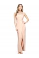 Square Neck Long Stretch Crepe Nude Sleeveless Formal Evening Gown / Prom Dress / Bridesmaid Dress Darwin