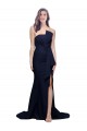 Strapless Sweep Train Stretch Crepe Dark Navy Sheath Sleeveless Semi Formal Evening Dress / Prom Dress / Bridesmaid Dress Darwin
