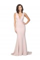 V-Neck Sweep Train Stretch Crepe Pink Sleeveless Black Tie Evening Gown / Prom Dress / Bridesmaid Dress Darwin