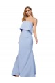Strapless Long Stretch Crepe Light Sky Blue Sleeveless Formal Dress / Bridesmaid Dress Darwin