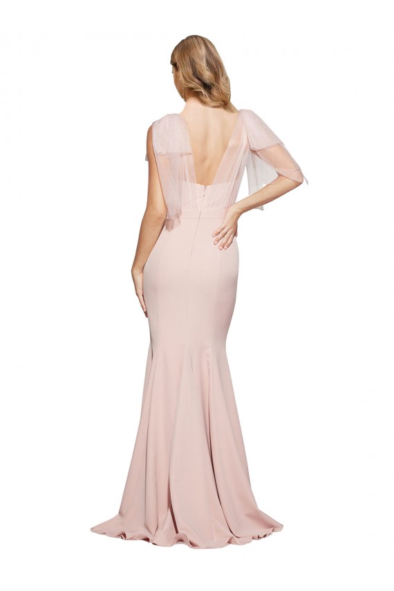 Sweetheart Long Stretch Crepe & Tulle Mauve Sleeveless Formal Dress / Bridesmaid Dress Darwin
