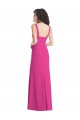 Square Neck Long Stretch Crepe Fuchsia Sleeveless Semi Formal Evening Dress / Prom Dress / Bridesmaid Dress Darwin