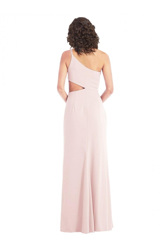 One Shoulder Long Stretch Crepe Pink Sleeveless Formal Evening Gown / Prom Dress / Bridesmaid Dress Darwin