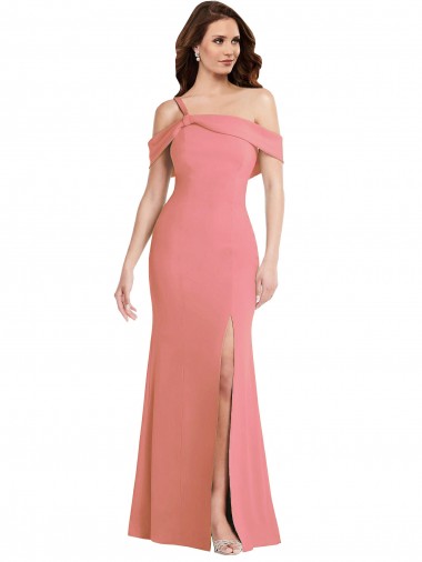 One Shoulder Long Stretch Crepe Hot Pink Sleeveless Semi Formal Evening Dress / Prom Dress / Bridesmaid Dress Darwin