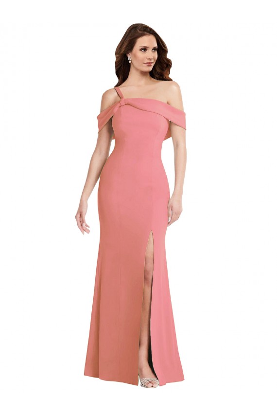 One Shoulder Long Stretch Crepe Hot Pink Sleeveless Semi Formal Evening Dress / Prom Dress / Bridesmaid Dress Darwin