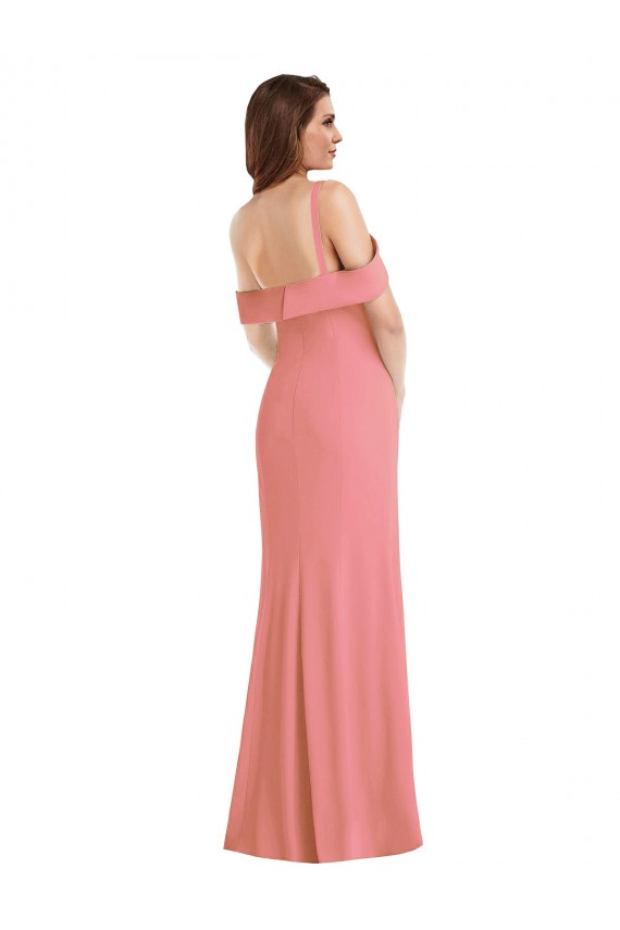 One Shoulder Long Stretch Crepe Hot Pink Sleeveless Semi Formal Evening Dress / Prom Dress / Bridesmaid Dress Darwin