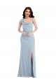 One Shoulder Long Stretch Crepe Light Sky Blue Sleeveless Formal Dress / Bridesmaid Dress Darwin