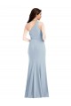 One Shoulder Long Stretch Crepe Light Sky Blue Sleeveless Formal Dress / Bridesmaid Dress Darwin