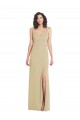 Square Neck Long Stretch Crepe Champagne Sleeveless Formal Evening Gown / Prom Dress / Bridesmaid Dress Darwin