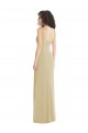 Square Neck Long Stretch Crepe Champagne Sleeveless Formal Evening Gown / Prom Dress / Bridesmaid Dress Darwin
