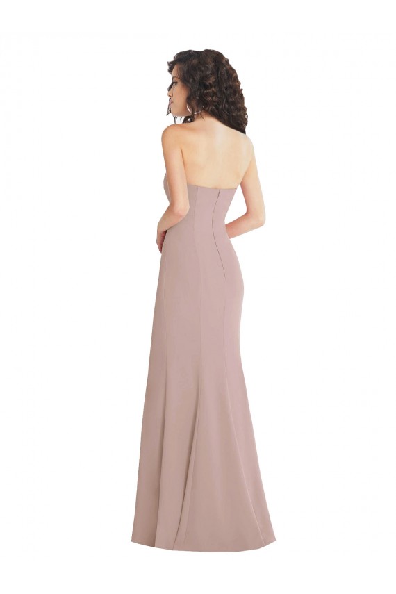 Strapless Long Stretch Crepe Dusty Pink Sleeveless Formal Dress / Bridesmaid Dress Darwin