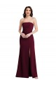 Strapless Long Stretch Crepe Burgundy Gold Sleeveless Semi Formal Evening Dress / Prom Dress / Bridesmaid Dress Darwin