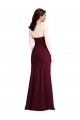 Strapless Long Stretch Crepe Burgundy Gold Sleeveless Semi Formal Evening Dress / Prom Dress / Bridesmaid Dress Darwin