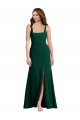 Square Neck Long Stretch Crepe Midnight Green Sleeveless Semi Formal Evening Dress / Prom Dress / Bridesmaid Dress Darwin