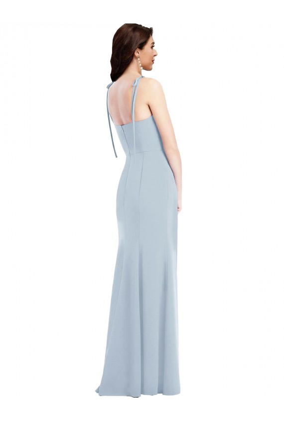 Strapless Long Stretch Crepe Light Sky Blue Sleeveless Bridesmaid Dress / Formal Dress Darwin