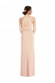 Halter Neck Long Stretch Crepe Nude Sleeveless Formal Evening Gown / Prom Dress / Bridesmaid Dress Darwin