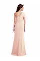 One Shoulder Long Stretch Crepe Nude Cap Sleeves Formal Evening Gown / Prom Dress / Bridesmaid Dress Darwin
