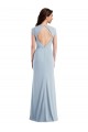 Long Stretch Crepe Light Sky Blue Cap Sleeves Formal Evening Gown / Prom Dress / Bridesmaid Dress Darwin