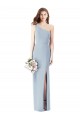 One Shoulder Long Stretch Crepe Light Sky Blue Sleeveless Semi Formal Evening Dress / Prom Dress / Bridesmaid Dress Darwin