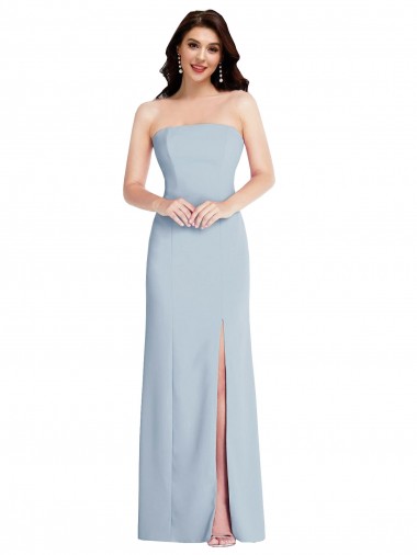 Strapless Long Stretch Crepe Light Sky Blue Sleeveless Formal Evening Gown / Prom Dress / Bridesmaid Dress Darwin