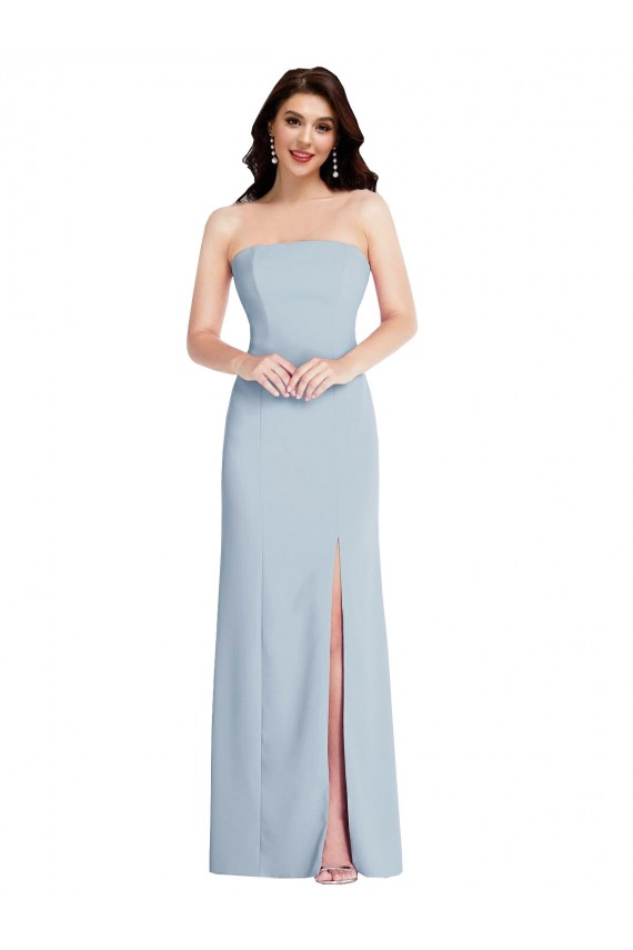 Strapless Long Stretch Crepe Light Sky Blue Sleeveless Formal Evening Gown / Prom Dress / Bridesmaid Dress Darwin