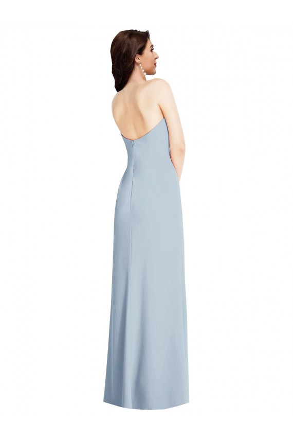 Strapless Long Stretch Crepe Light Sky Blue Sleeveless Formal Evening Gown / Prom Dress / Bridesmaid Dress Darwin