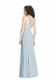Halter Neck Long Stretch Crepe Light Sky Blue Sleeveless Evening Dress / Bridesmaid Dress Darwin