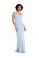 Square Neck Long Stretch Crepe Light Sky Blue Sleeveless Prom Dress / Bridesmaid Dress Darwin