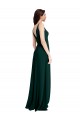 V-Neck Long Stretch Crepe Midnight Green Sleeveless Formal Evening Gown / Prom Dress / Bridesmaid Dress Darwin