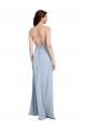 High Neck Long Stretch Crepe Light Sky Blue Sheath Sleeveless Formal Evening Gown / Prom Dress / Bridesmaid Dress Darwin