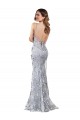 High Neck Long Stretch Crepe & Sequin Tulle Silver Sleeveless Formal Evening Gown / Prom Dress / Bridesmaid Dress Darwin