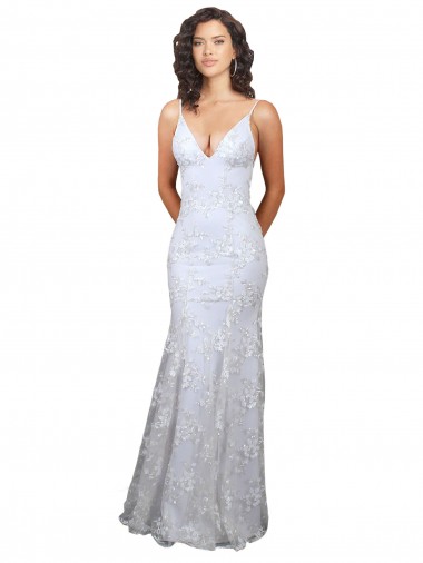 High Neck Long Stretch Crepe & Sequin Tulle White Sleeveless Formal Evening Gown / Prom Dress / Bridesmaid Dress Darwin