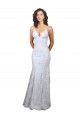 High Neck Long Stretch Crepe & Sequin Tulle White Sleeveless Formal Evening Gown / Prom Dress / Bridesmaid Dress Darwin