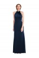 High Neck Long Stretch Crepe Dark Navy Sleeveless Semi Formal Evening Dress / Prom Dress / Bridesmaid Dress Darwin