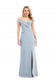 Off the Shoulder Long Stretch Crepe Light Sky Blue Sleeveless Semi Formal Evening Dress / Prom Dress / Bridesmaid Dress Darwin