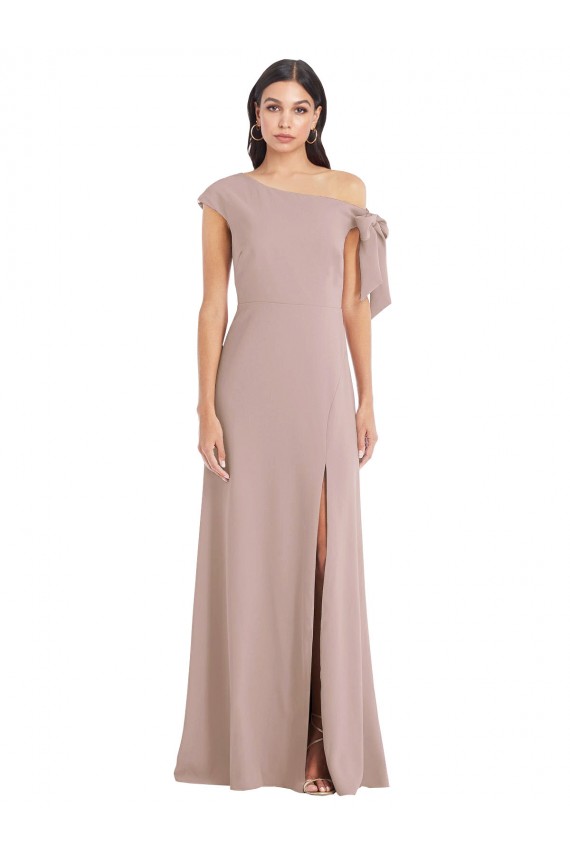Off the Shoulder Long Stretch Crepe Dusty Pink Sleeveless Formal Evening Gown / Prom Dress / Bridesmaid Dress Darwin
