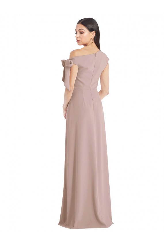 Off the Shoulder Long Stretch Crepe Dusty Pink Sleeveless Formal Evening Gown / Prom Dress / Bridesmaid Dress Darwin