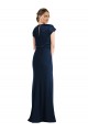 Off the Shoulder Long Stretch Crepe Dark Navy Cap Sleeves Formal Evening Gown / Prom Dress / Bridesmaid Dress Darwin
