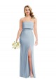 Strapless Long Stretch Crepe Light Sky Blue Sleeveless Semi Formal Evening Dress / Prom Dress / Bridesmaid Dress Darwin