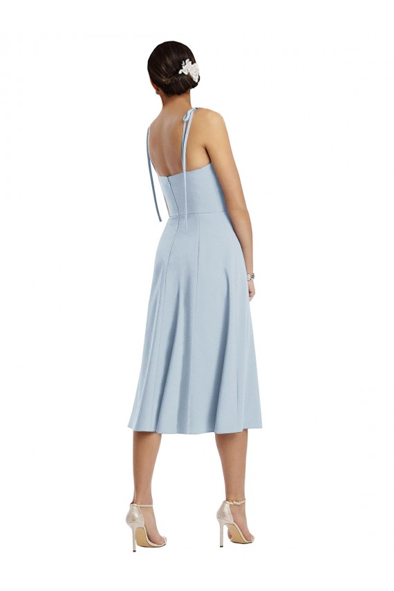 Sweetheart Midi Length Stretch Crepe Light Sky Blue Sleeveless Evening Gown / Prom Dress / Bridesmaid Dress Darwin