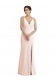 V-Neck Long Stretch Crepe Pink Sleeveless Formal Evening Gown / Prom Dress / Bridesmaid Dress Darwin