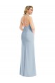 Halter Neck Long Stretch Crepe Light Sky Blue Sleeveless Bridesmaid Dress / Evening Dress Darwin