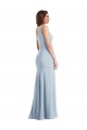 One Shoulder Long Stretch Crepe Light Sky Blue Sleeveless Formal Evening Gown / Prom Dress / Bridesmaid Dress Darwin