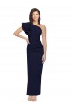 One Shoulder Long Stretch Crepe Dark Navy Sheath Sleeveless Formal Evening Gown / Prom Dress / Bridesmaid Dress Darwin